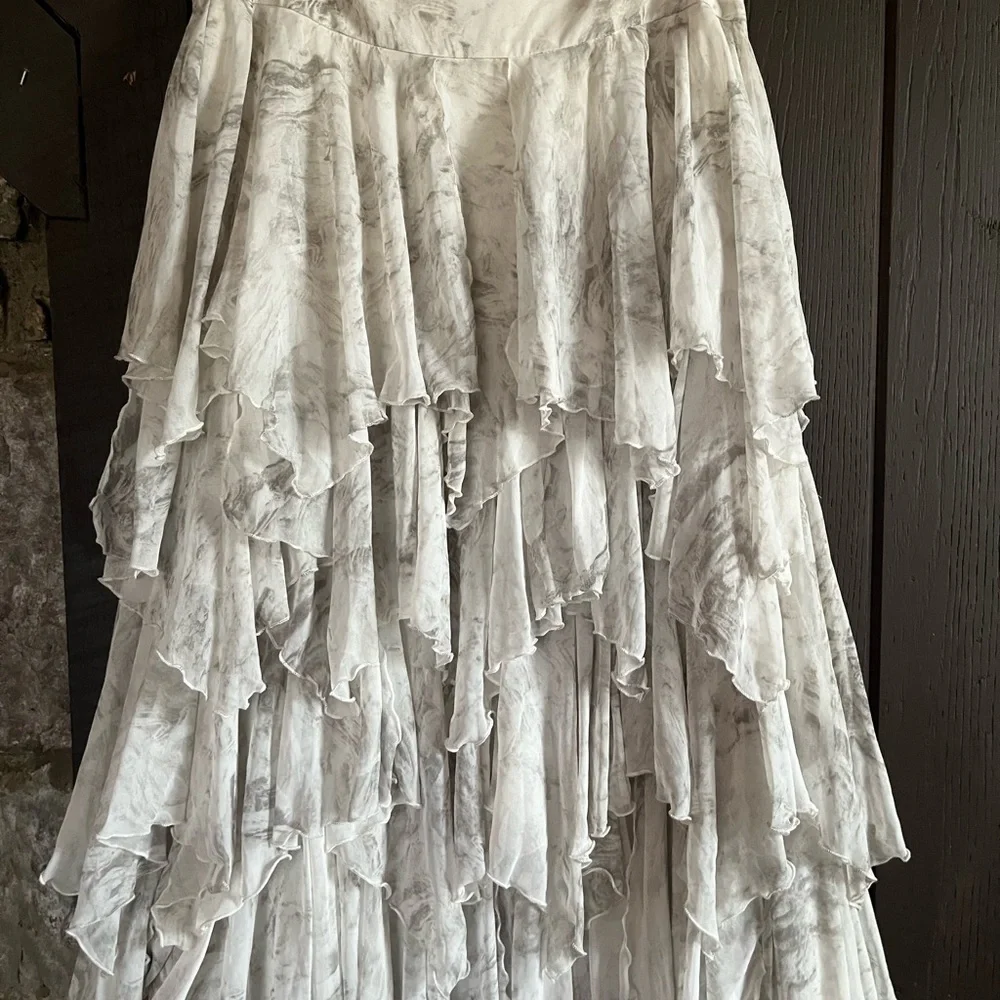 Free People Flowy Layered Maxi Skirt    Sz 2 - Picture 2 of 11